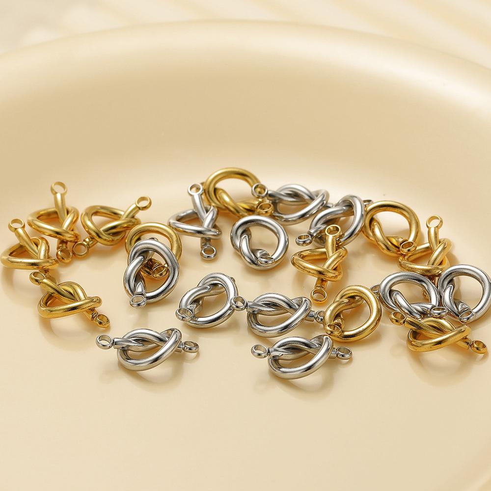 5pcs Stainless Steel Knot Heart Connector Charms for DIY Jewelry Making Bracelets Accessories Necklace Findings Earrings Making