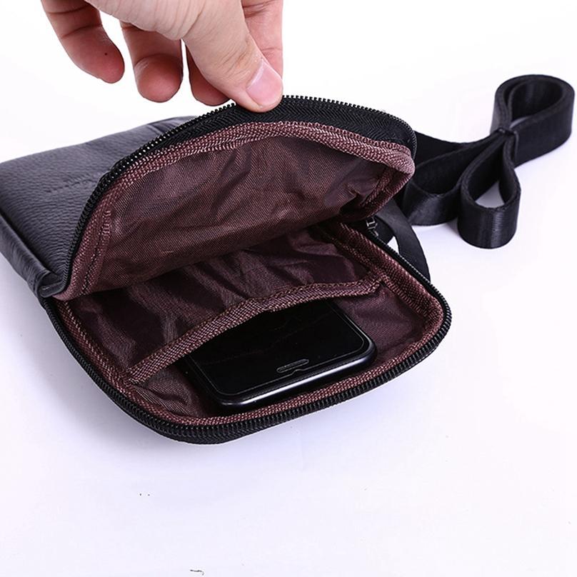 Leather Men's Phone Bag Outdoor 1Pc Travel Waist Pack Shoulder Bags
