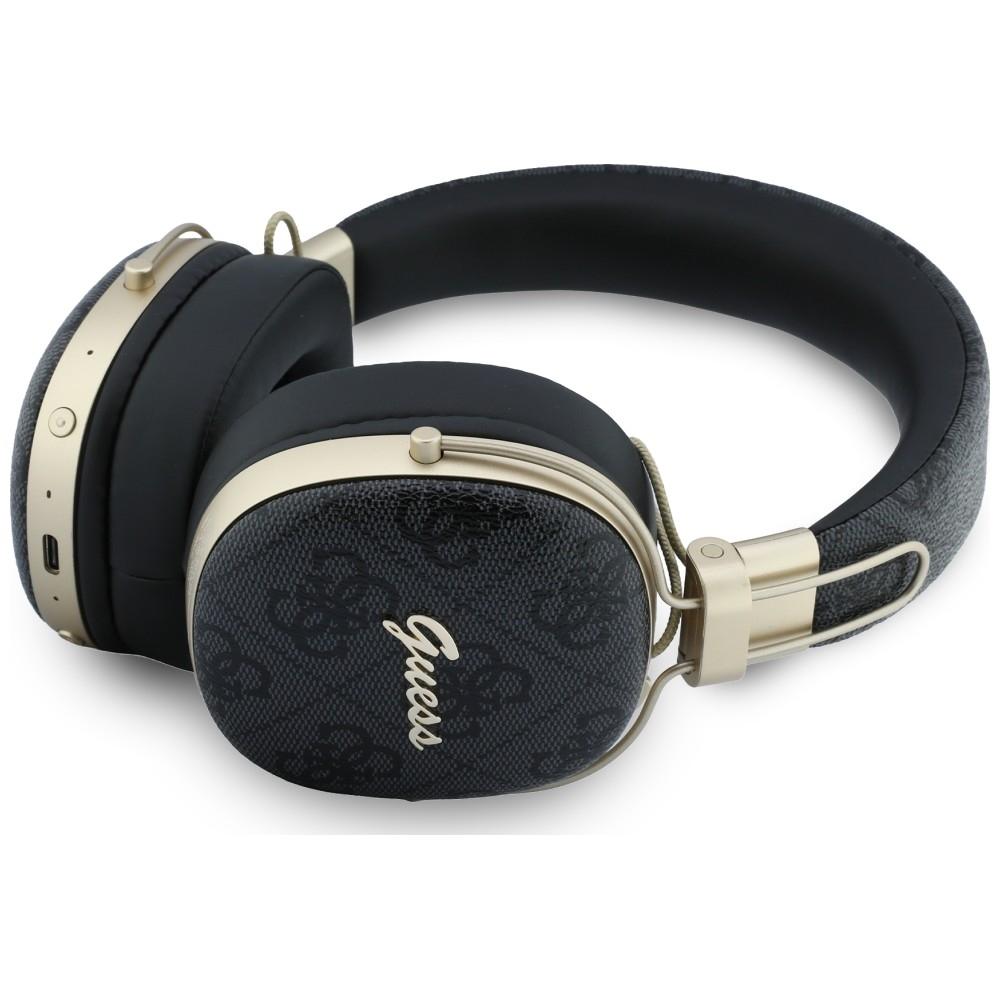 Guess Bluetooth ENC Metal 4G Script Logo Black Over-Ear Headphones