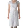 Lino E Lina Mila A316 Full Apron, White, for Women and Men, Kitchen, Solid Linen, Simple, Long Length