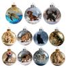 3D Animal Christmas Ball Ornament Funny Dog/Cat/Turtle Hanging Decoraton Clear Plastic Xmas Balls Ornament for Winter Holiday Tree Decor