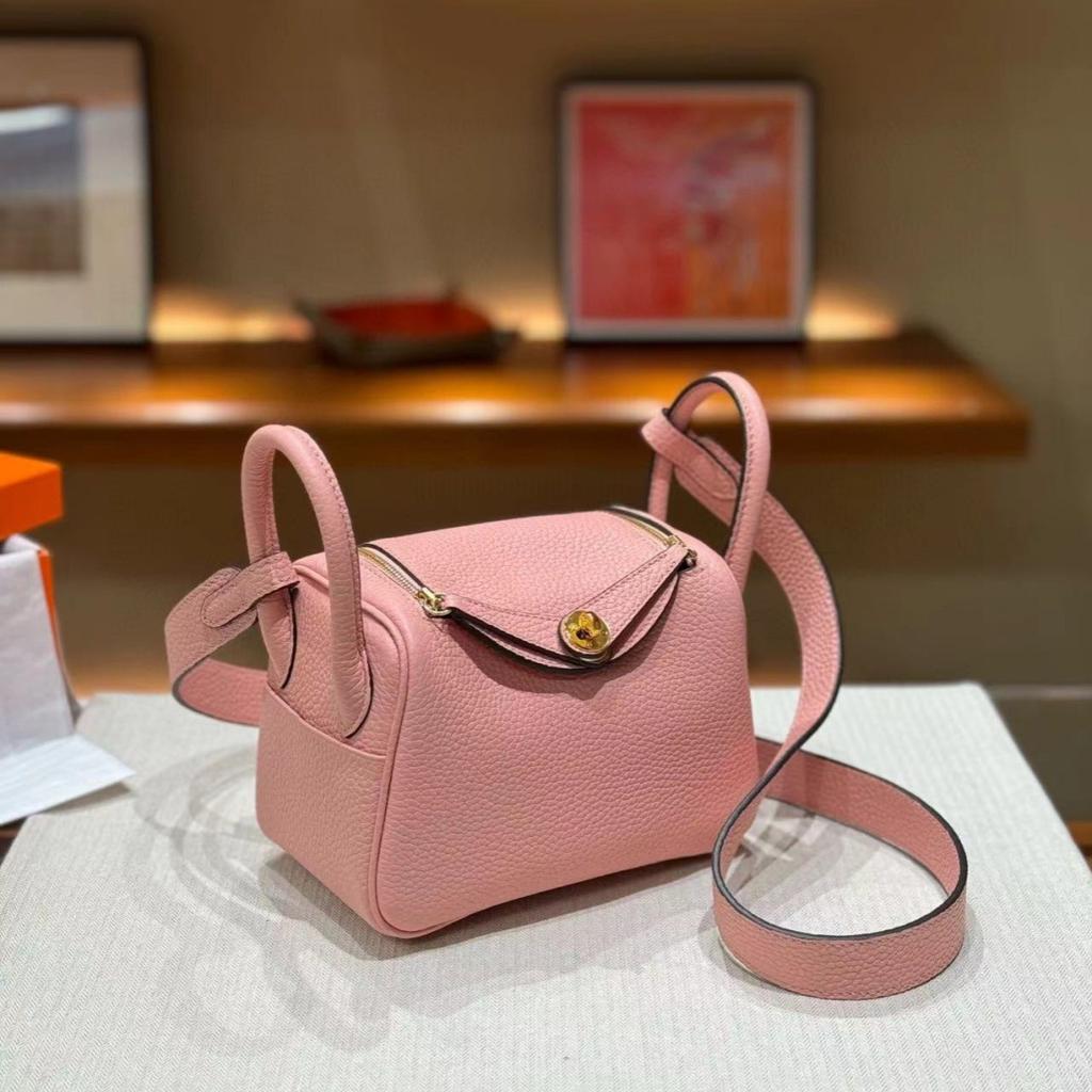 TC Top Layer Cowhide Leather Luxury Women's Bag New Style Single Compartment Retro Doctor's Bag Wooden Handle Bag 100 Styles Women's Bag