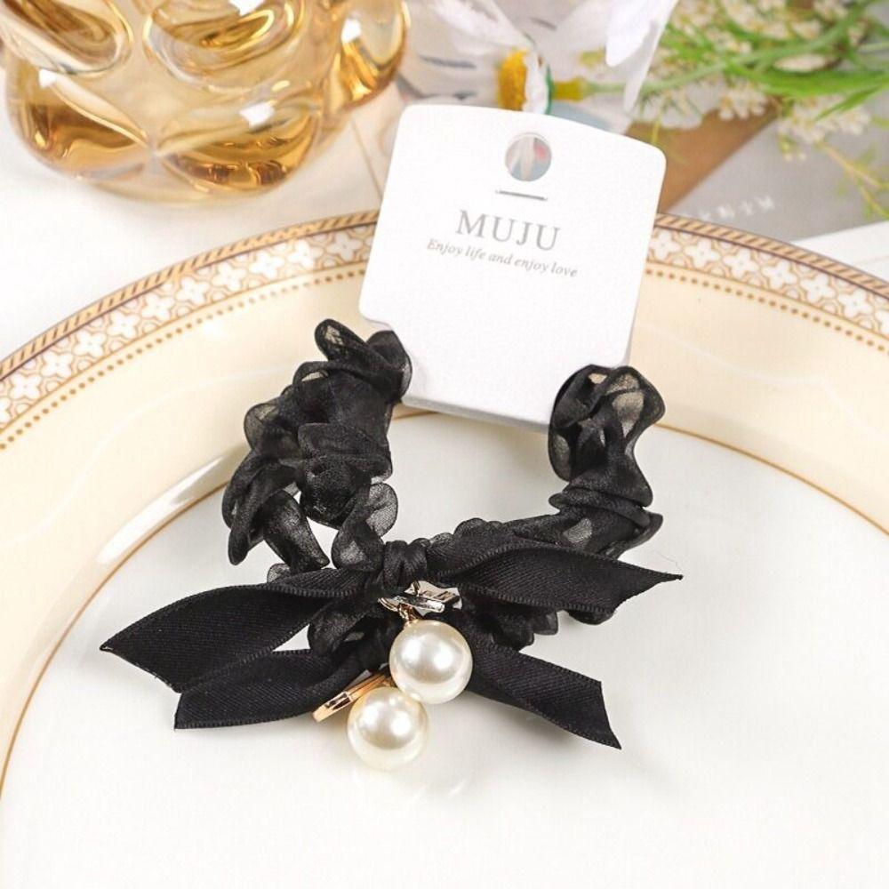 High Elasticity Bow Hair Rings Sweet Bow Design Lace Hair Accessories Hair Ties For Women