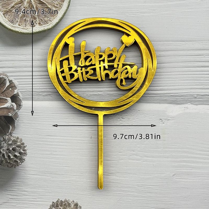 10pcs Set 32 Styles Happy Birthday Cake Topper Black Gold Cake Toppers Baby Shower Cake Birthday Party Cake Flag Decorations
