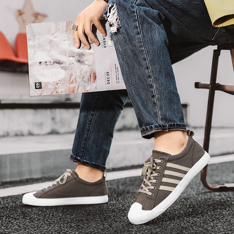 Мужские парусиновые туфли, классические черные туфли для скейтбординга на шнуровке, мужская повседневная обувь, плоская обувь, нескользящая мужская обувь для ходьбы на открытом воздухе