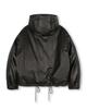 Beslow Oversized M65 Hood Short Down Parka Vegan Leather Black