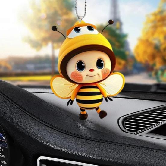 6 шт. Декоративные подвески в виде пчел, акриловые подвесные украшения, очаровательный внешний вид, легкая рождественская елка