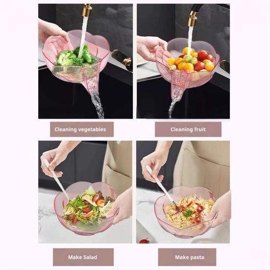 Корзина для слива фруктов и овощей дуршлаг с носиком без BPA миска для мытья фруктов