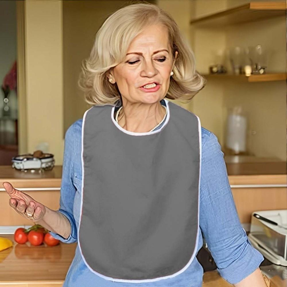 Lightweight Dining Clothing Protectors Soft Daily Care Apron Polyester Dining Cloth Elderly