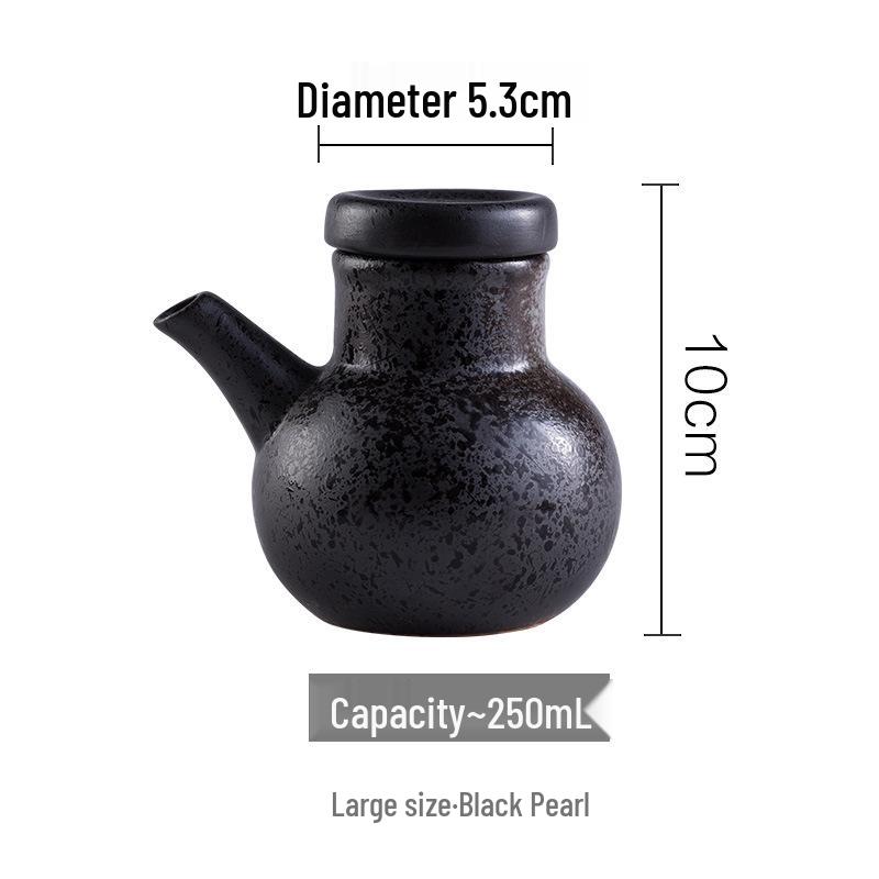 Large Ceramic Vinegar and Soy Sauce Bottle for Japanese Cuisine - Oil and Seasoning Container for Kitchen.