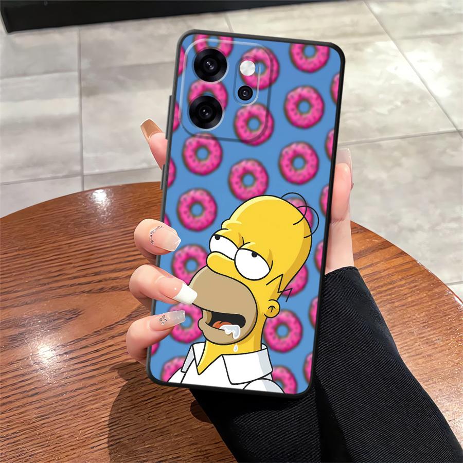 Чехол для телефона для Oppo A76 F9 F11 F29 A93 A98 A96 A74 A84 A78 Reno 4F 5 6 7 8 10 11 14 A83 S-simpsons Пончик