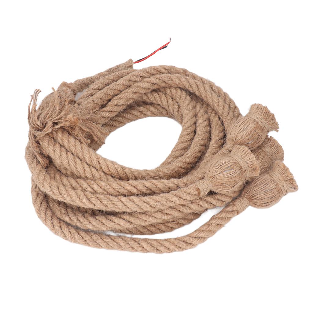 4 Heads Hemp Rope Pendant Light Fixture 6.5FT E27 E26 DIY Vintage Retro Hanging Ceiling Light for