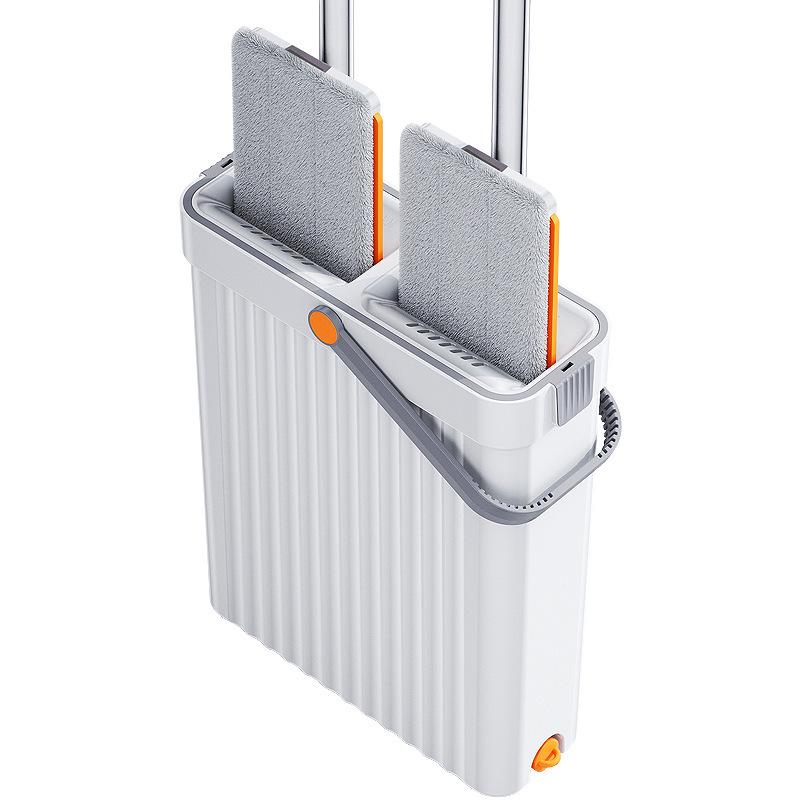 Компактный набор швабры и ведра: Швабра с плоской насадкой для мытья и сушки без рук со скребком для узких щелей