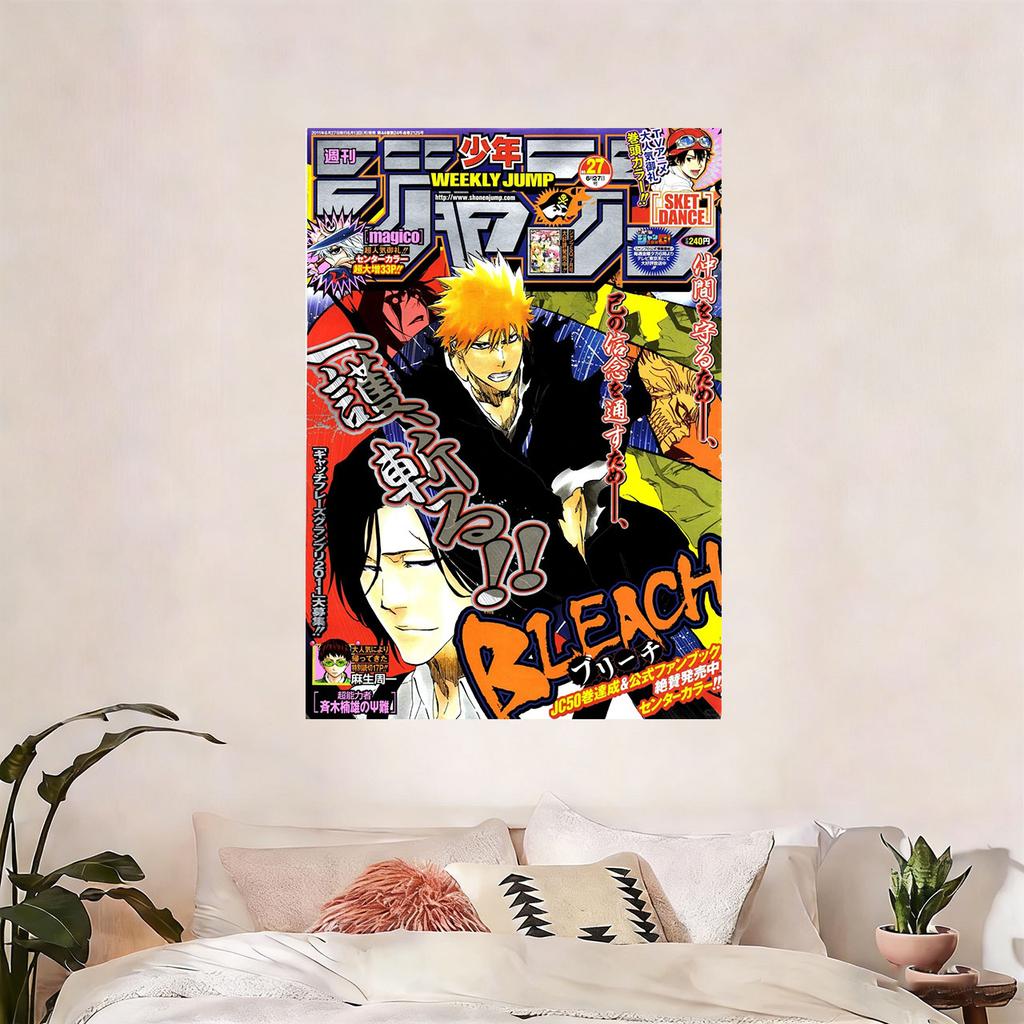 BLEACH Аниме Обложка Weekly Jump Гобелен Плоская Печать Ичиго Куросаки Настенное Украшение Японский Манга Декор для Спальни Подарок Фанату