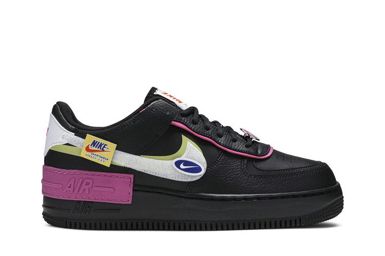 Women's Sneakers Nike Air Force 1 Low Shadow Removable Patches Black Pink (Women's)