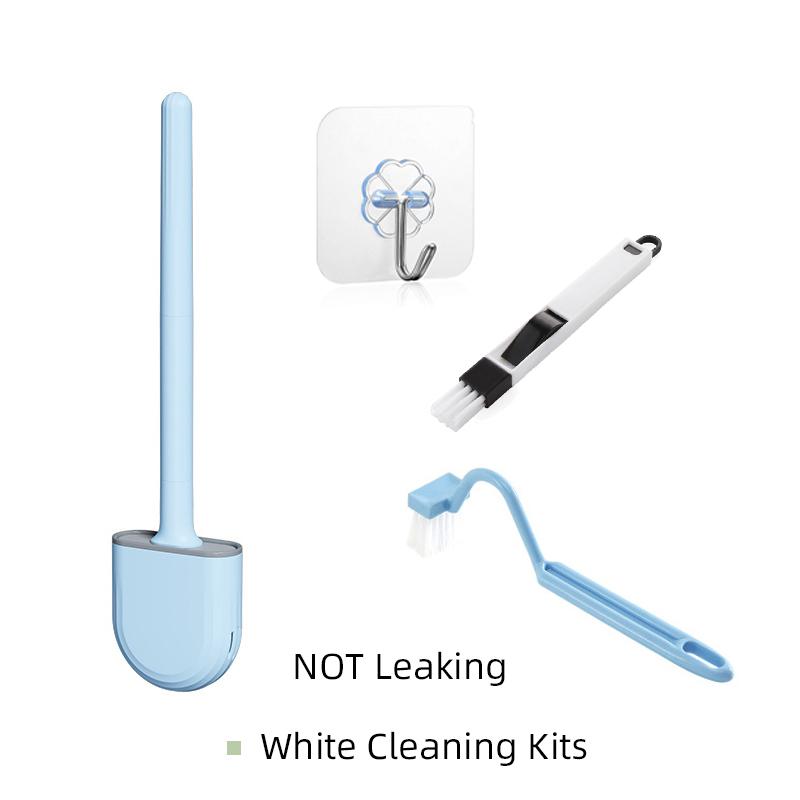 WIKHOSTAR настенная щетка для унитаза, силиконовая плоская насадка для щетки, набор щеток для чистки унитаза, щетка для чистки унитаза, ванная комната