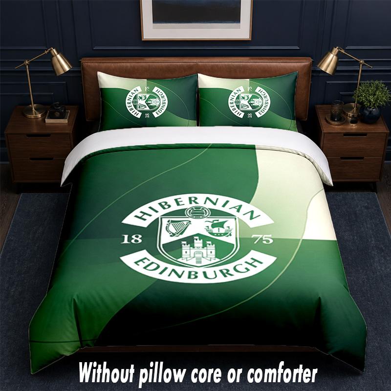 Дизайн Hibernian FC Комплект постельного белья 1 пододеяльник + 2 наволочки Мягкое дышащее домашнее постельное белье
