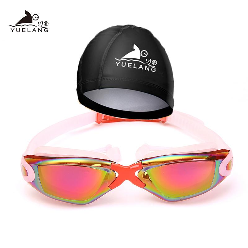 YUELANG плавательные очки arena плавательный костюм шапочка профессиональный прочный силиконовый плавательные очки анти-запотевающий анти-УФ водонепроницаемый для взрослых