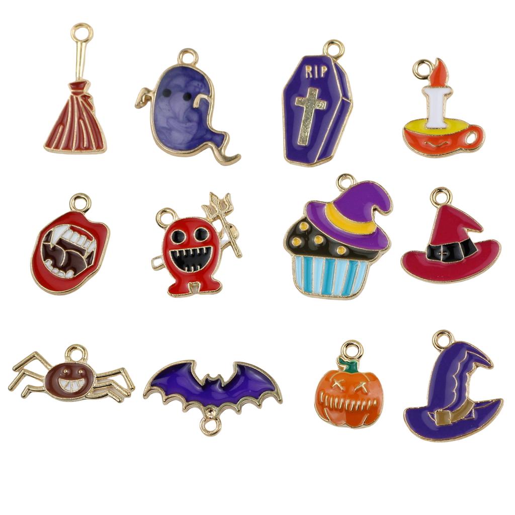 10g/50g/Lot Halloween Charms Enamel Jewelry Making Charms For Halloween Bracelet Necklace Earrings Making
