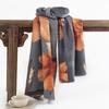 New Women's Autumn and Winter Hibiscus Printed Short Flow Imitation Cashmere Shawl Women's Warm Scarf