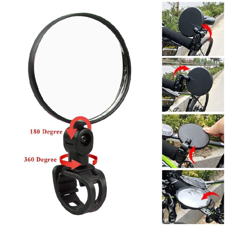 Universal Cycling Mirror Positioning System Wide Angle View ABS Housing For Road Visibility Protection
