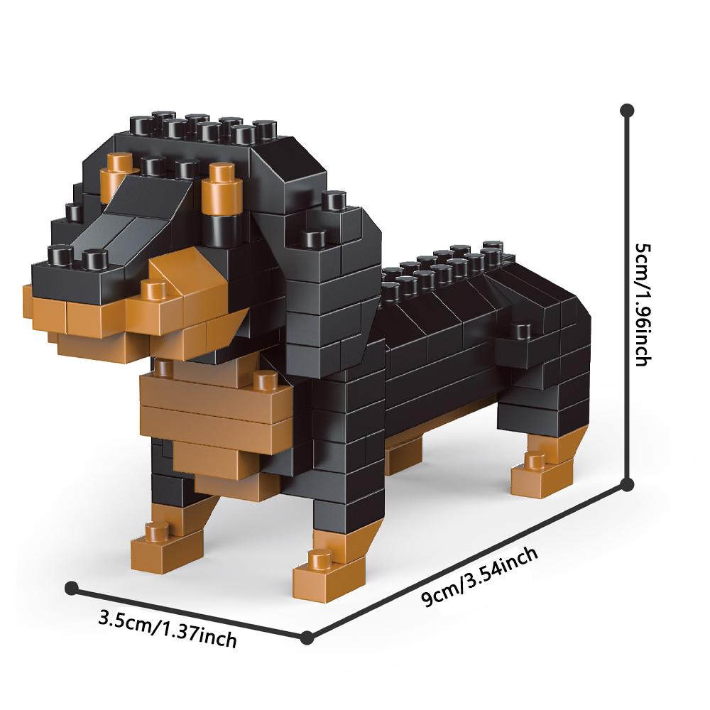 Knew Built Super Mini Dogs French Bulldog Building Blocks Toys Kit: Schnauzer Teddy Husky Adorable Desk Decorations Gift