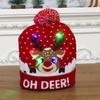 Knitting Hat with LED Lights Santa Claus Deer Christmas Tree Pattern Winter Illuminated Hat Festive Atmosphere Accessory