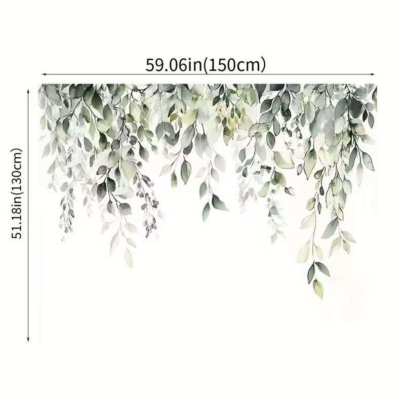 2D Watercolor Hanging Eucalyptus Leaves Backdrop Party Photo Background Cloth