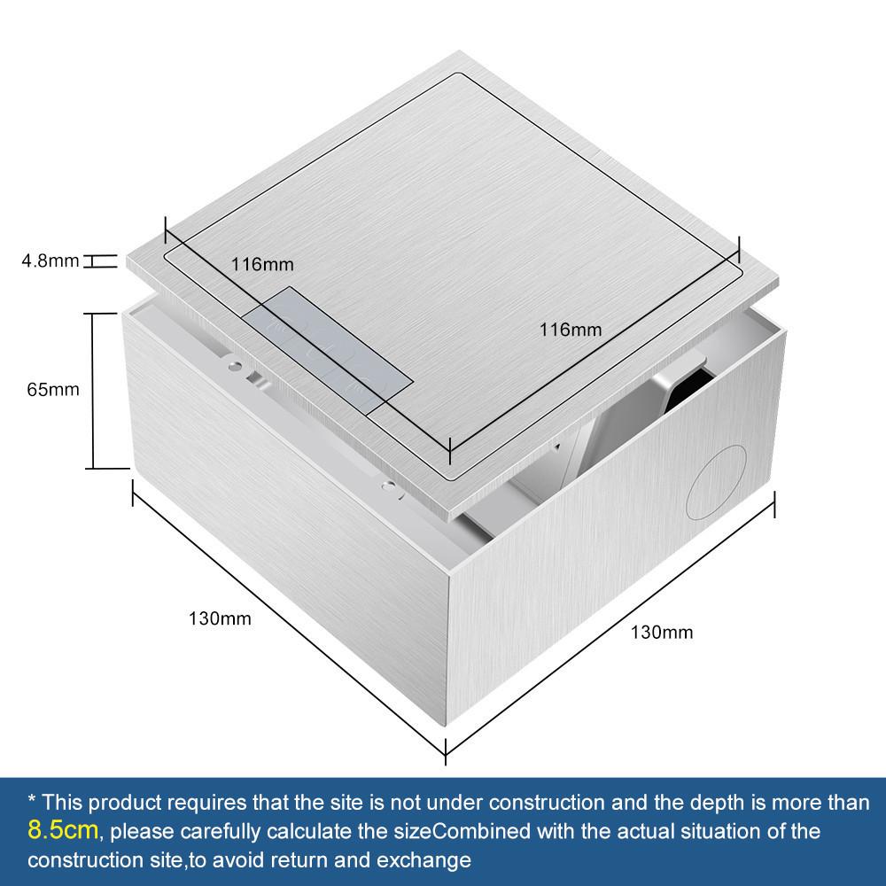 Rust-proof Flip Floor Socket Single Row 3-Pin & 2-Pin Socket Ultra Thin Hidden Style Replaceable Module Power Socket