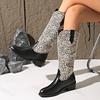 Fashion Fashion Leopard Print Design Long Tube Boots for Women 2025 Autumn New Pointed Head Comfortable Versatile Coarse Heel Long Boots