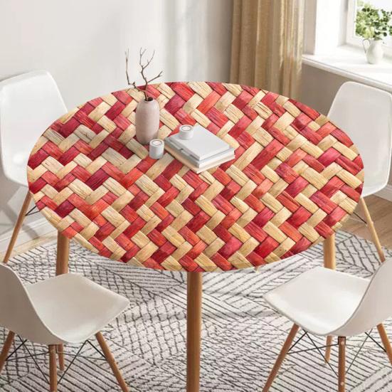 Круглая скатерть Yousheng 47,24 дюйма, моющаяся скатерть с эластичным краем, устойчивая к пятнам, для кухни, сада, улицы