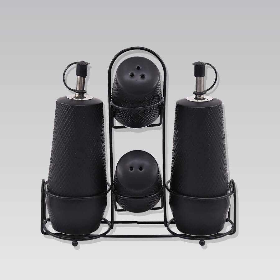 Ceramiczny zestaw do przypraw 5-ele MAESTRO BLACK MR-20001-04S