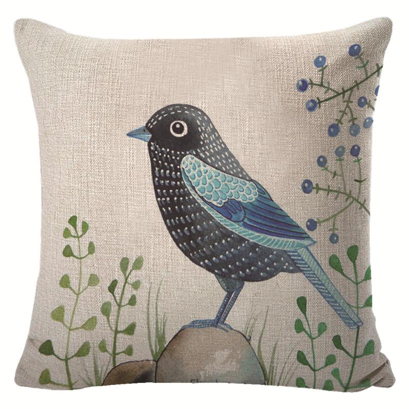 Деревенский стиль, сельский цветок и птица, чехол для дивана, наволочка, льняной весенний чехол для подушки, чехол для автомобильной талии, спинки