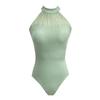 Womens Ballet Leotard With Halter Neck High Stretch Dance Training Gym Fitness Winter
