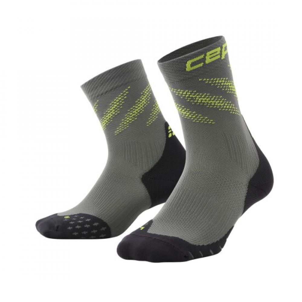 Cep Women Core Run Ultralight Compression Socks Mid Cut Dark Grey Lime Wp7c1q