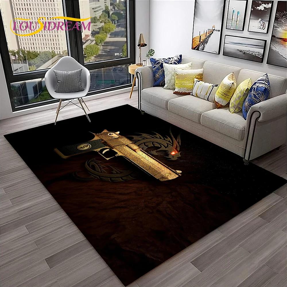 Пистолет-нож Пистолет-патрон USP, AK, M4, AWP, ковер для винтовки, коврик для дома, гостиной, спальни, дивана, коврик для двери, декор, детский нескользящий напольный коврик