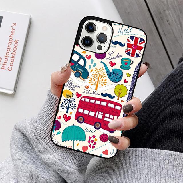 Лондонский Автобус Англия Биг Бен Чехол для Телефона Для iPhone 17 Air 16 15 14 13 12 11 Pro Max Plus Max Чехол Оболочка coque