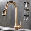 Kitchen Faucets Pull Out Antique Bronze Kitchen Sink Water Mixer Tap Crane Faucet Hot Cold with Sprayer EL9021