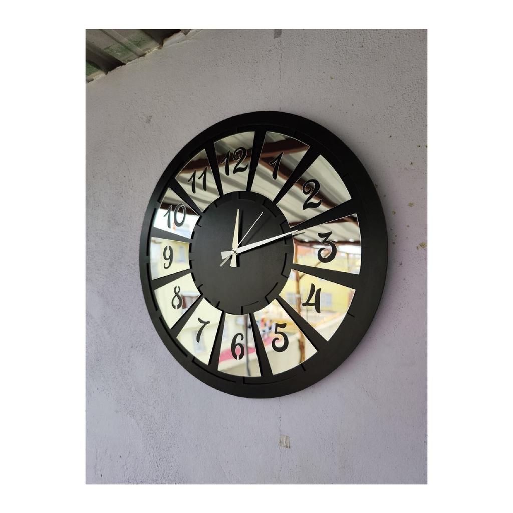 Черный цвет, серебряный подарок с номером, деревянные декоративные настенные часы с различным узором для дома, подарок, 50 см