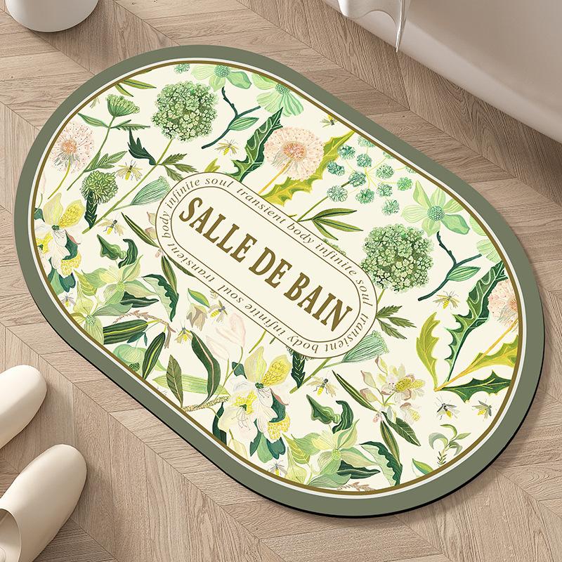 Modern Simple Bathroom Non-slip Absorbent Diatom Mud Mat Household Bathroom Door Dirty and Wear-resistant Foot Mat