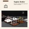 Wooden Napkin Holder Square Tabletop Napkin Dispenser Smooth Edge Burr Free Stable Non-Slip Design Napkin Holder Decoration