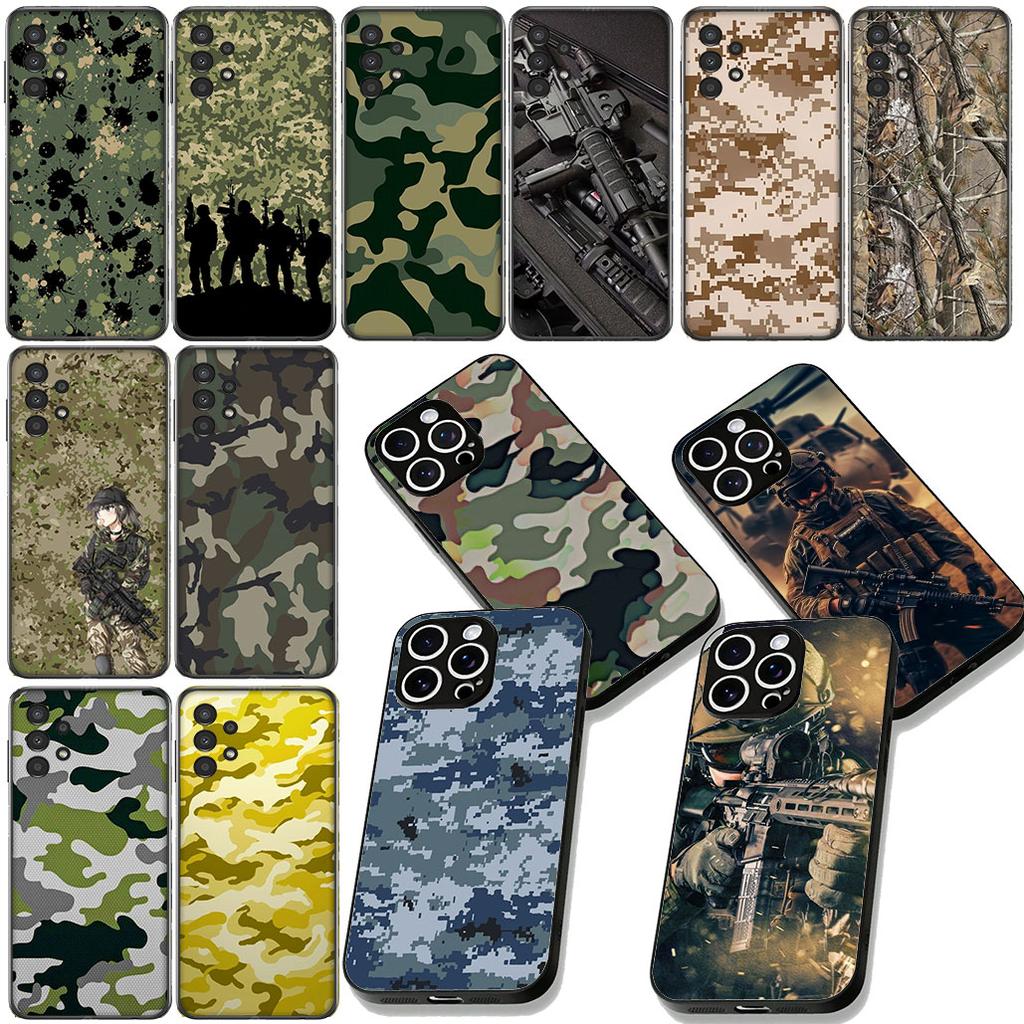 Camo Pattern Military Army Camouflage Cover for Samsung Galaxy S22 S21 S20 FE Ultra Plus A35 A36 A37 A33 A34 A04 A71 Phone Case