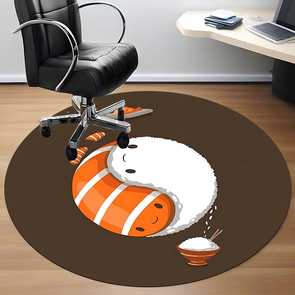 1pc Sushi Rice Office Round Area Rug, Under Office Chairs Bedroom Living Room Home Decor, Room Deco, Available in Various Sizes