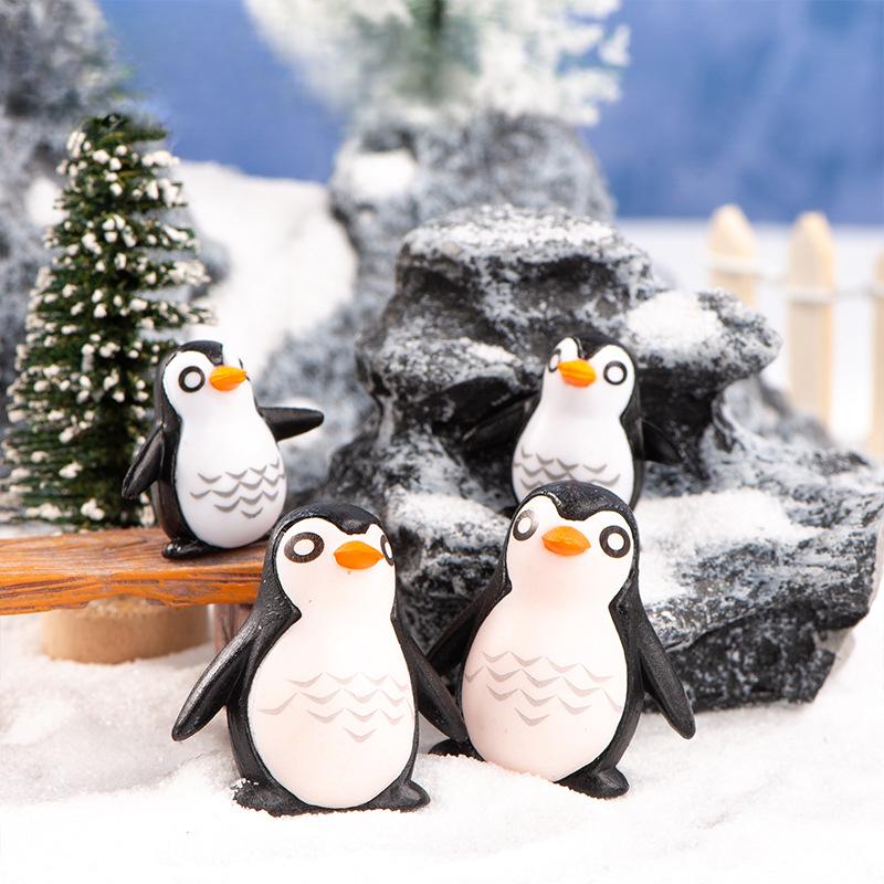 Micro Landscape Decoration Penguin Animal Resin Doll Desktop Car Cute Decorative Arts and Crafts Diy Material Accessories