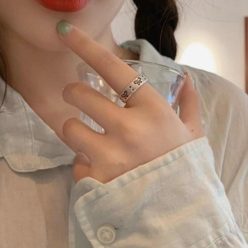 Модное тонкое кольцо-бабочка женская мода личность ретро инс кольцо с открытием регулируемое