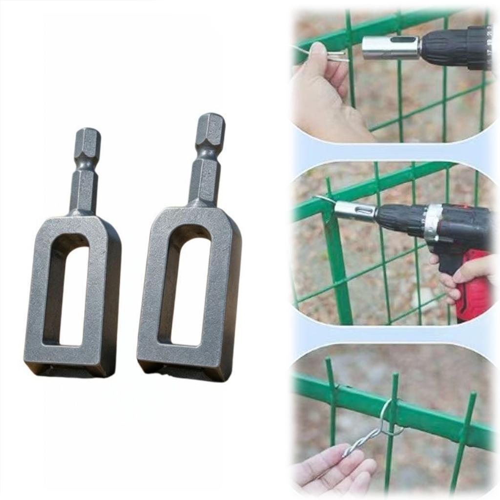 2PCS Electric Drill Wire Twisting Tool with 1/4 Inch Hex Shank Portable Carbon Steel Wire Twister Easy To Install for Drill