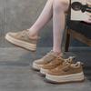 Высококачественные 7 см Тканевые Замшевые Натуральная Кожа Модные Женские Осенние Массивные Кроссовки Платформа Танкетка Женские Вулканизированные Новые Весенние Туфли