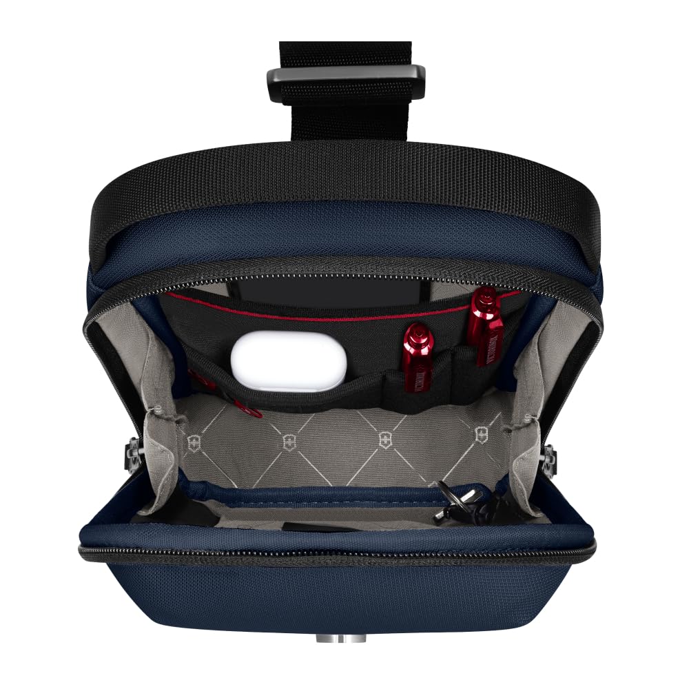 Victorinox Сумка-слинг Altmont Modern с карманом для звука для ношения на плече 4 л Антибактериальная Идеально подходит для бизнеса и Темно-синий Наушники, Ремешок, Отделение,