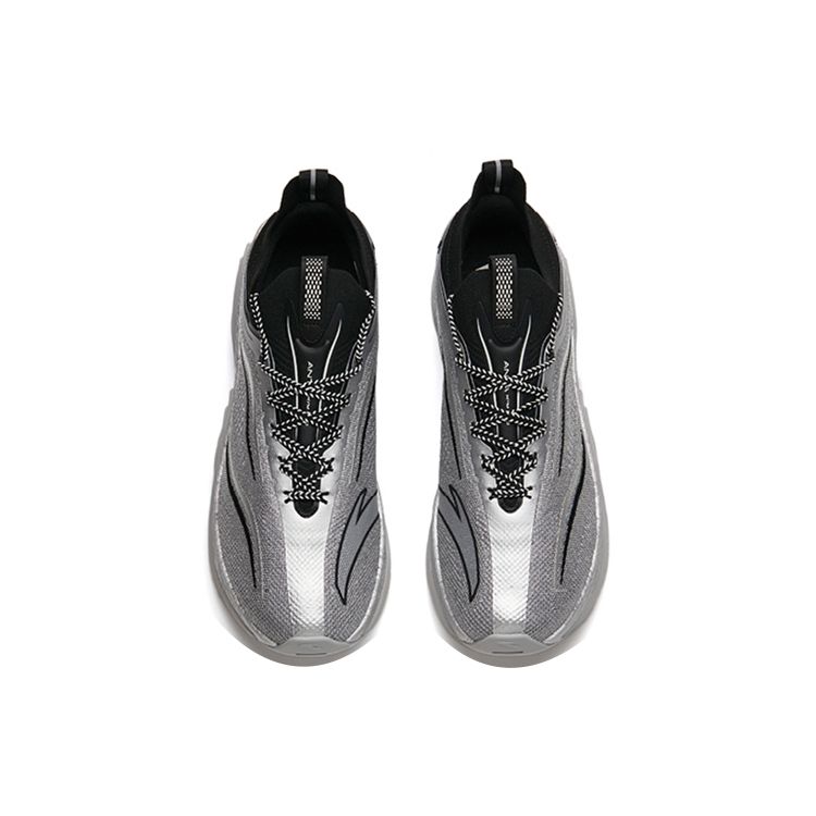 Anta Running Series Not Just Step Pro Shock Absorption Lightweight Durable Non-Slip Low-Top Running Shoes Men Running Shoes Silver Black 112145596-4
