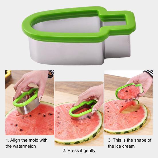 Резак для арбуза, резак для дыни из нержавеющей стали, креативная форма для мороженого, фруктовый слайсер, форма для печенья, инструмент для детской вечеринки